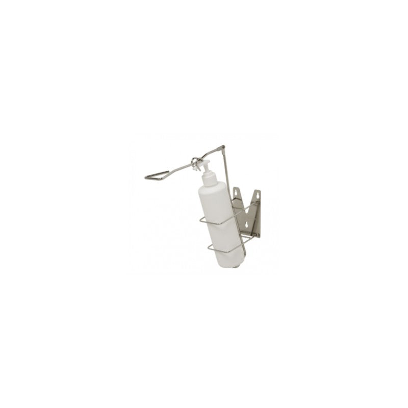 Soporte pared inoxidable con acción de codo para envase de 0,5 l
