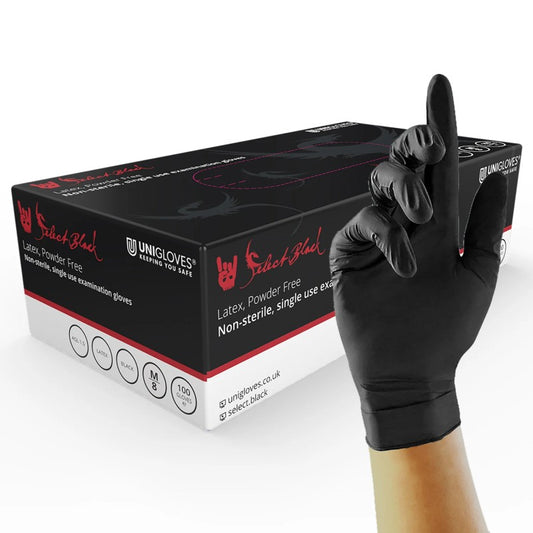 Guantes Negros Látex Unigloves - Caja 100uds