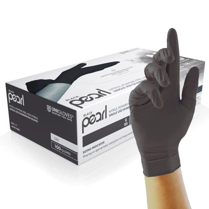 Guantes Black Pearl Nitrilo Unigloves - Caja 100uds