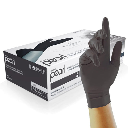 Guantes Black Pearl Nitrilo Unigloves - Caja 100uds