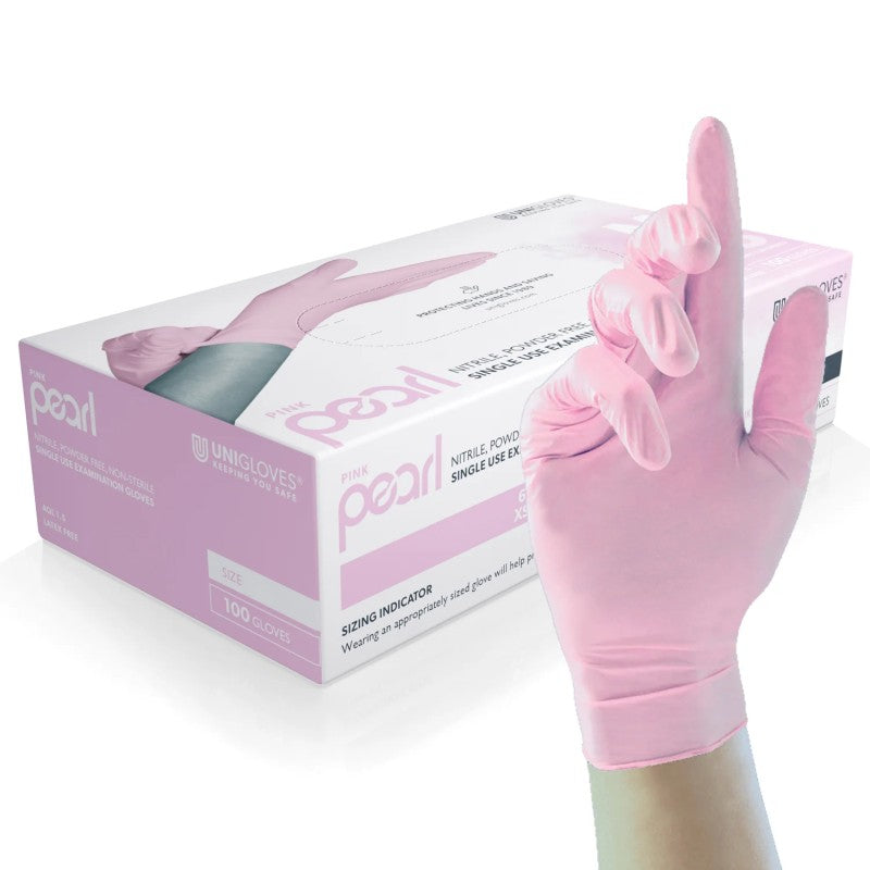 Guantes Pink Pearl Nitrilo Unigloves - Caja 100uds