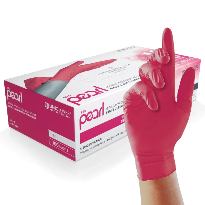Guantes Red Pearl Nitrilo Unigloves - Caja 100uds