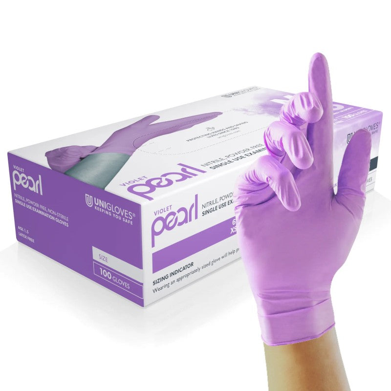Guantes Violet Pearl Nitrilo Unigloves - Caja 100uds