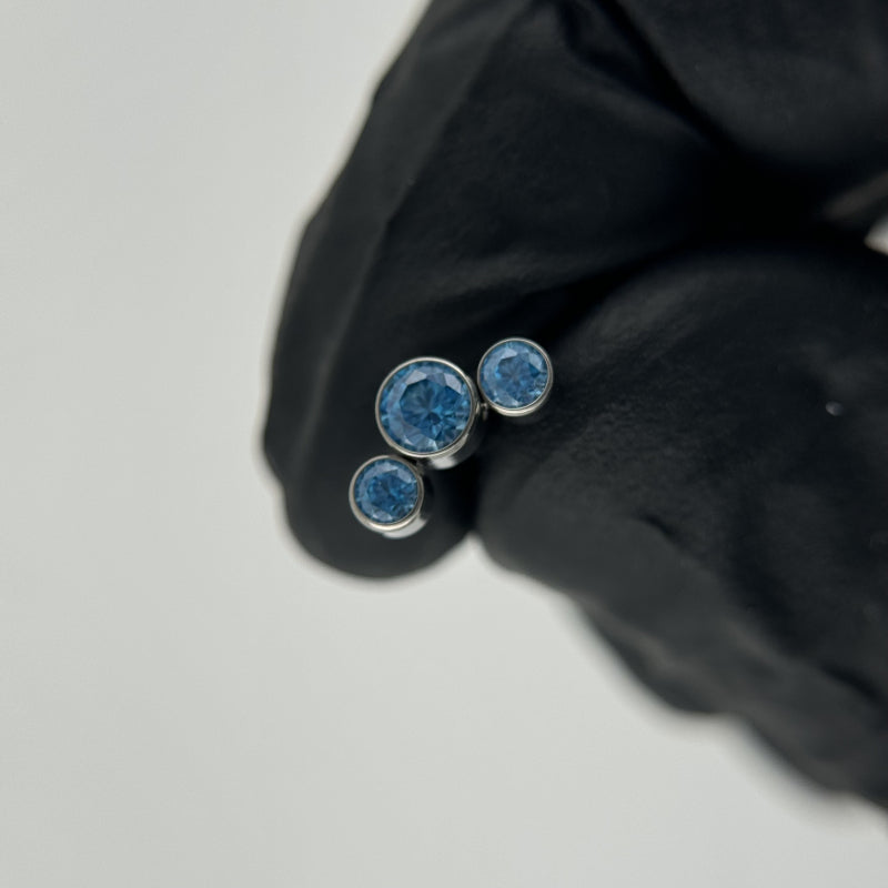 3-Bezel Set CZ Top