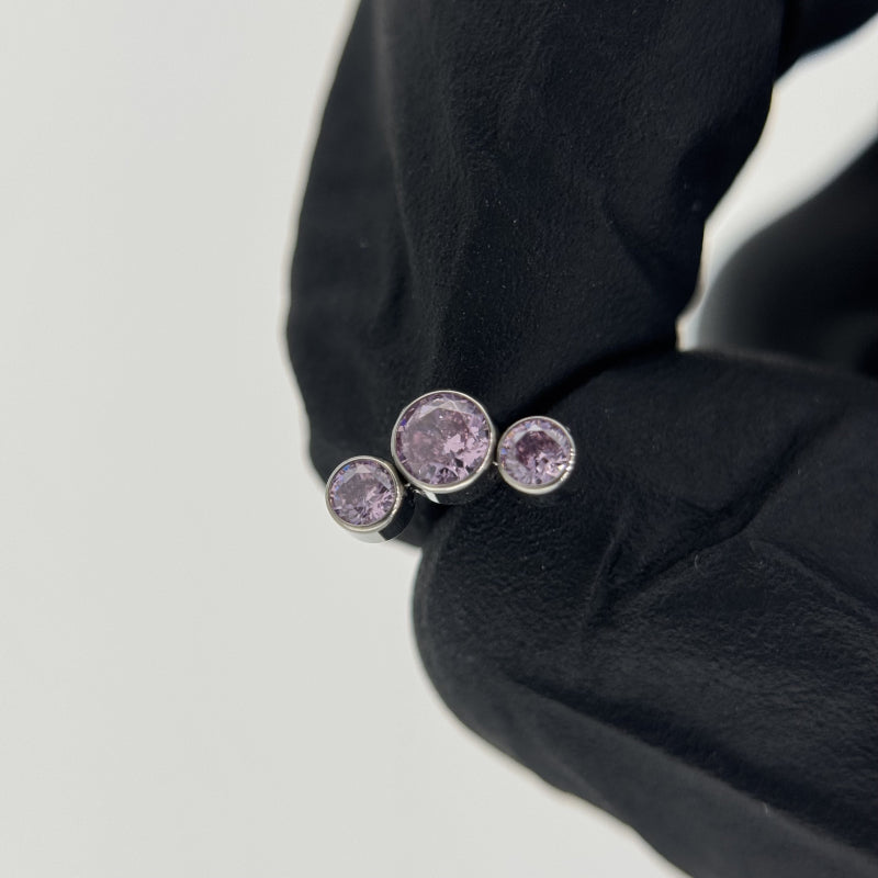 3-Bezel Set CZ Top