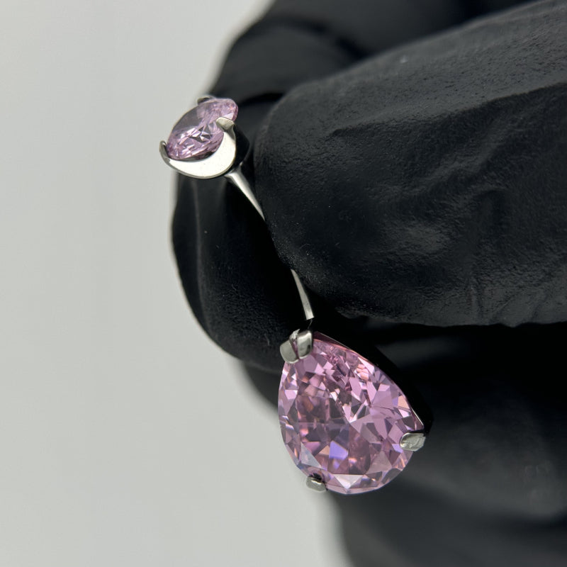 Round Top CZ With Prong Set Pear CZ