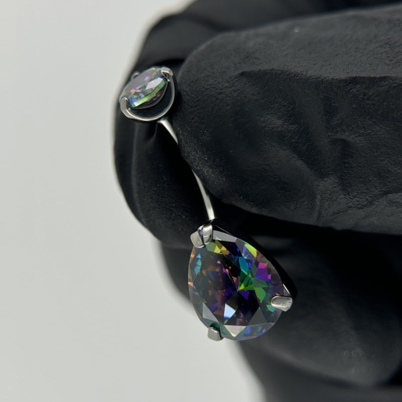 Round Top CZ With Prong Set Pear CZ