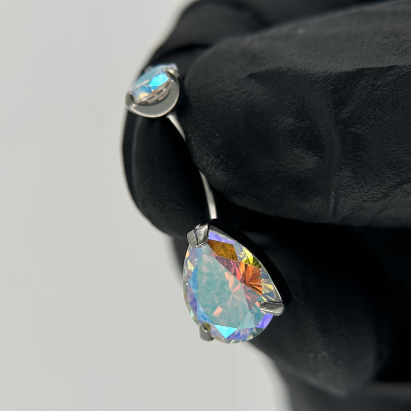 Round Top CZ With Prong Set Pear CZ